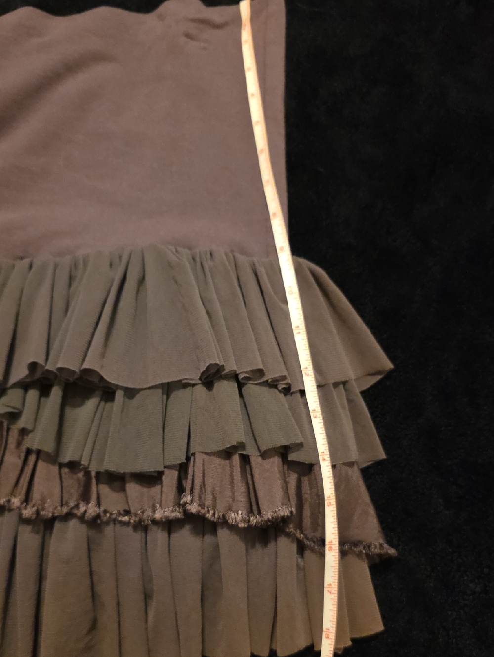New Women’s Brown Tiered Ruffle Mini Skirt - Picture 7 of 7